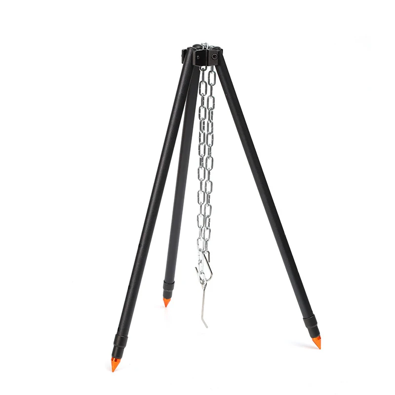 JETSHARK Campfire Tripod Outdoor Camping Cooker Hanger 3 Sections Adjustable Barbecue Grills Hanging Tripod BBQ Cooking Hanger