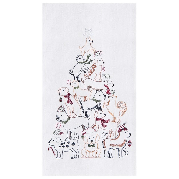 C amp f Home Puppy Christmas Tree Flour Sack Kitchen Towel