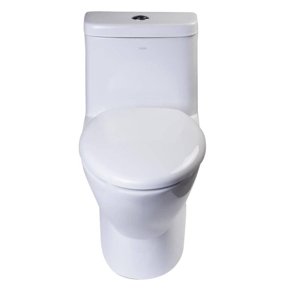 EAGO 1Piece 1116 GPF Dual Flush Elongated Toilet in White