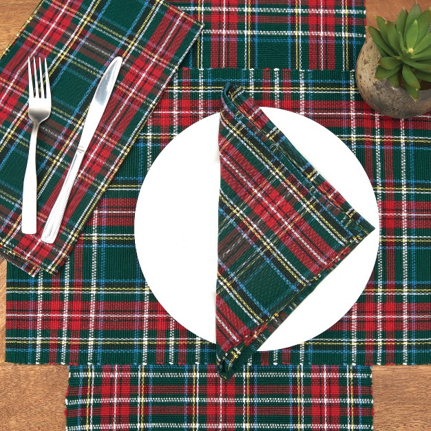 X 18 quot Weston Plaid Fall Woven Christmas Kitchen Dish Towel Decor Decoration Red Yellow Blue Plaid