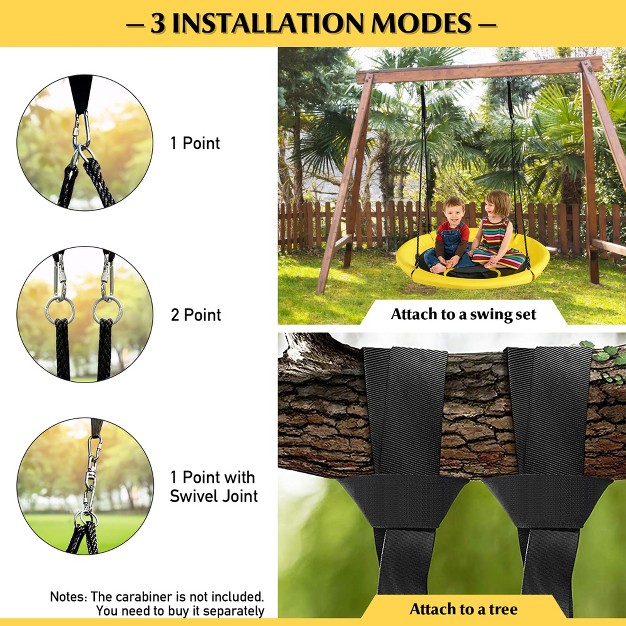 Extra Large Heavy Duty A frame Steel Swing Stand Set 40 Nest Tree Swing Yellow