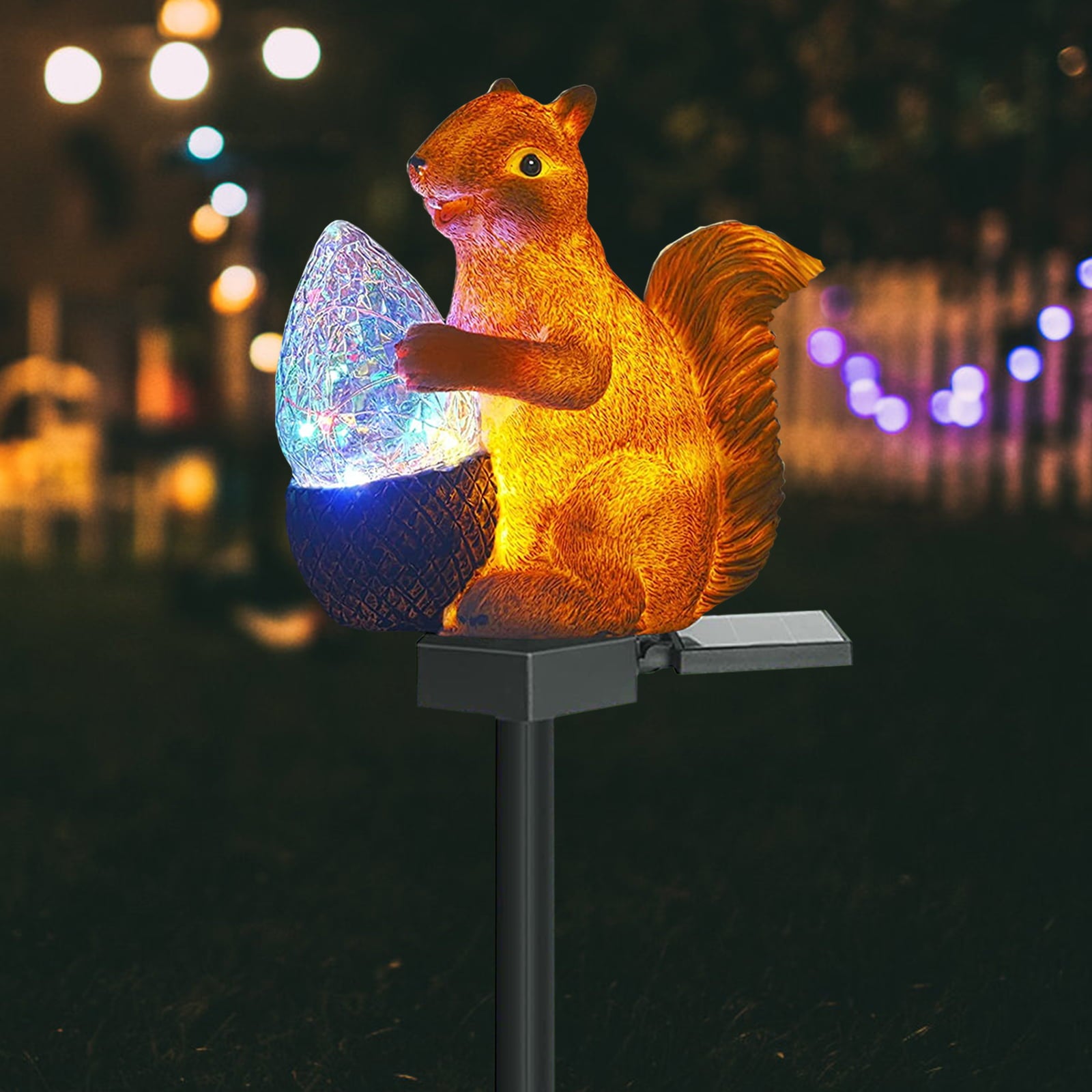 Outdoor Solar Squirrel Modeling Light LED Garden Resin Ground Plug Light Waterproof Lawn Landscape Light