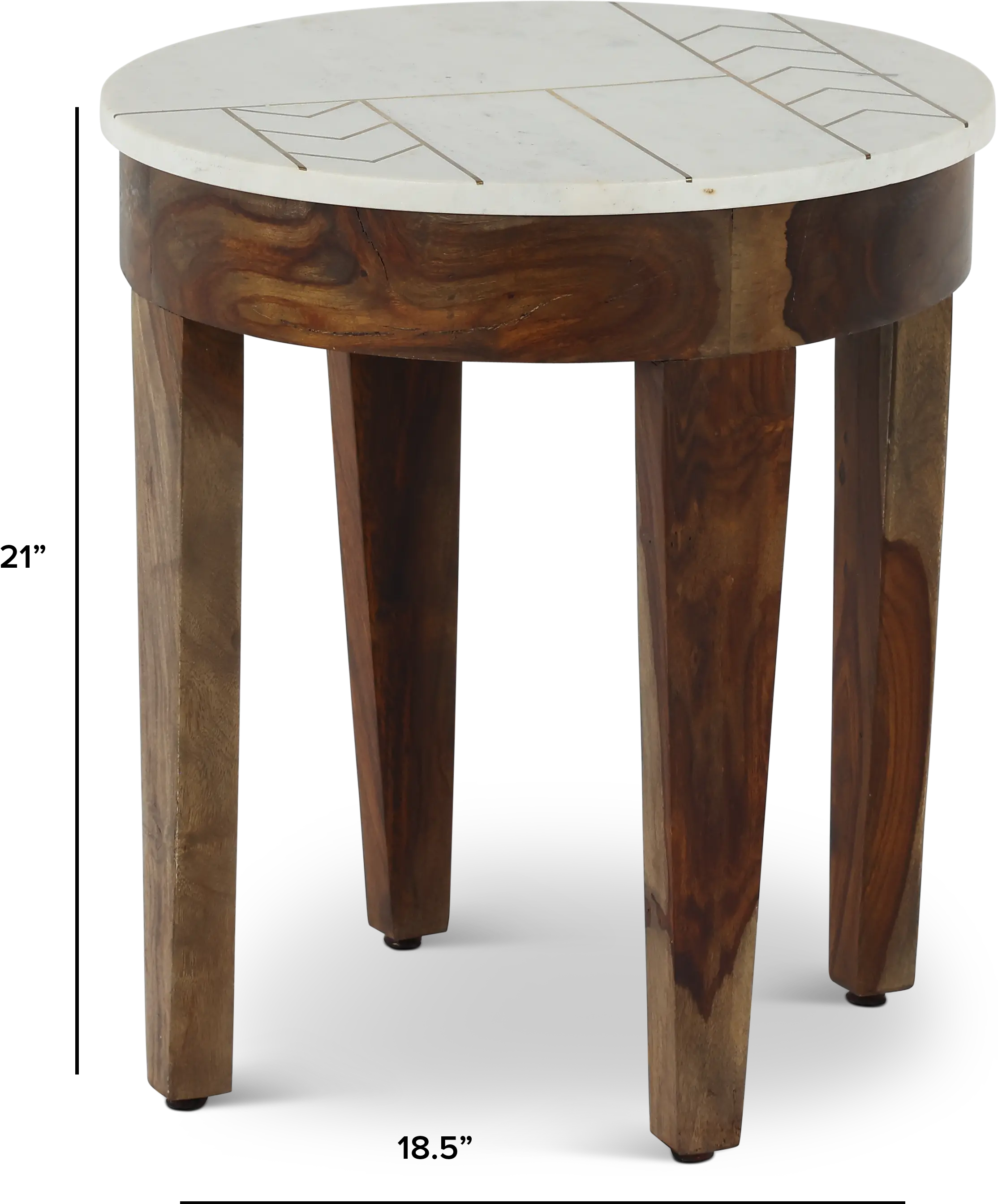 Marmoreal Brown and White Marble End Table