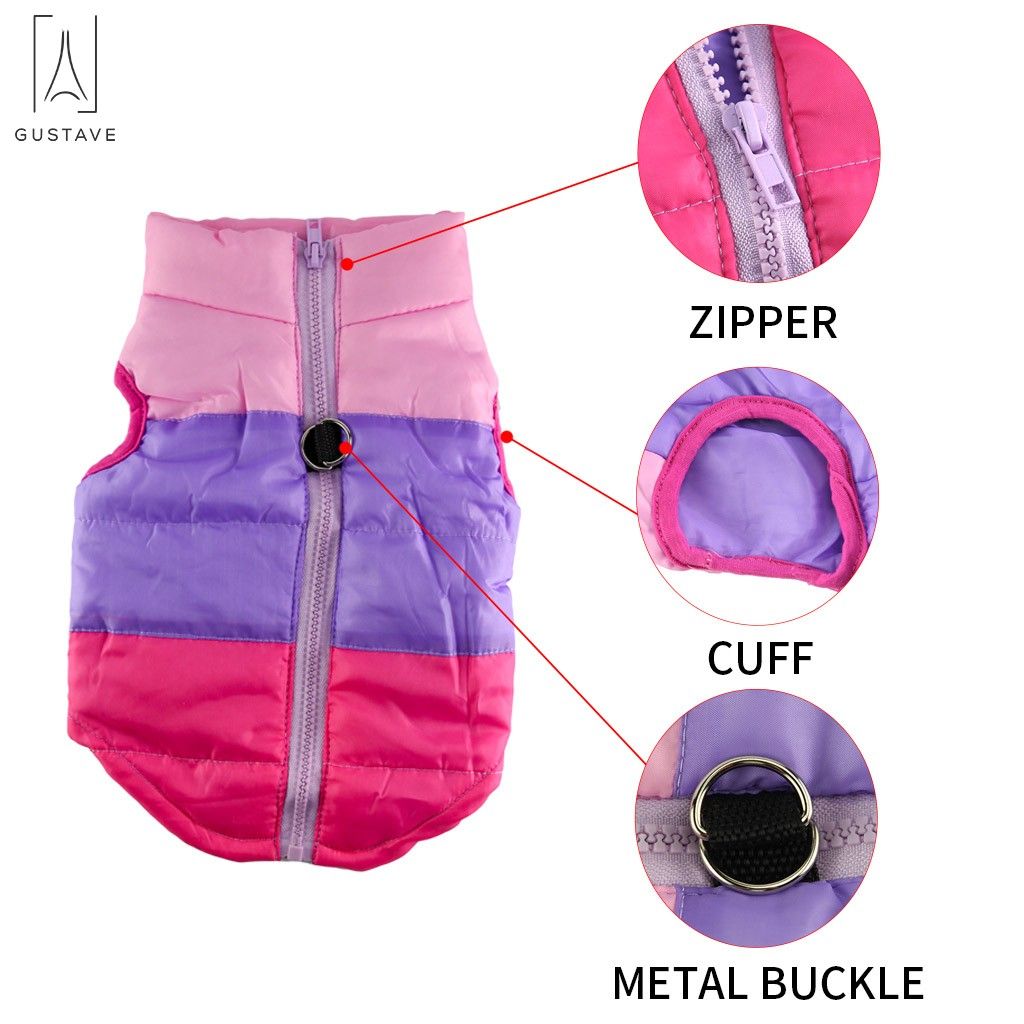 Gustave Pet Cat Dog Vest Coat Winter Warm Windproof Waterproof Cozy Dog Warm Costume Jackets for Small Medium Large Dog 