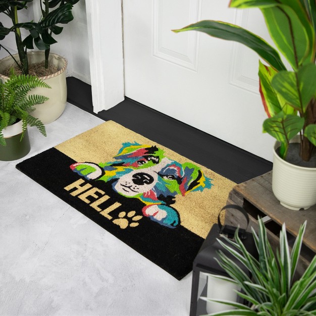 Multicolor Dog Outdoor Coir Doormat 18 quot X