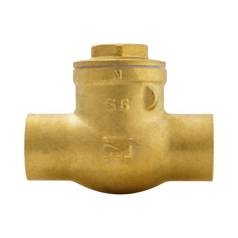 Everbilt 34 in. Brass Sweat x Sweat Solder Swing Check Valve 101-504EB