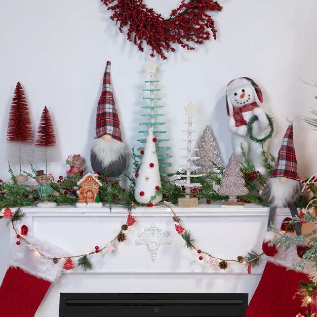 Glittered Red And White Sisal Tabletop Christmas Tree