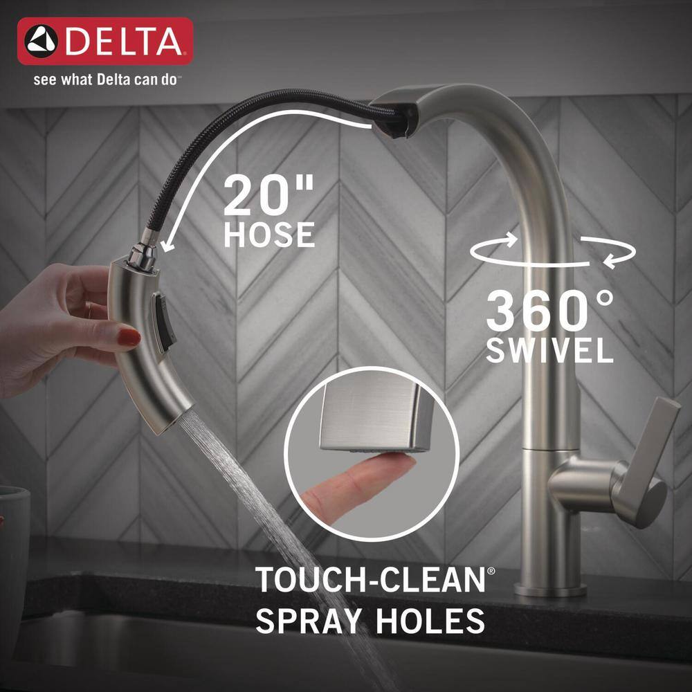 Delta Keele Single-Handle Pull-Down Sprayer Kitchen Faucet in SpotShield Stainless 19824LF-SP