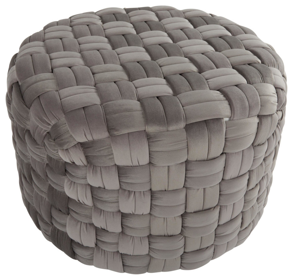 Braided Round Ottoman   Scandinavian   Footstools And Ottomans   by LumiSource  Houzz