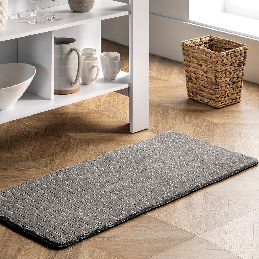 Brooklyn Rug Co Casual Crosshatched Anti Fatigue Kitchen or Laundry Room Comfort Mat