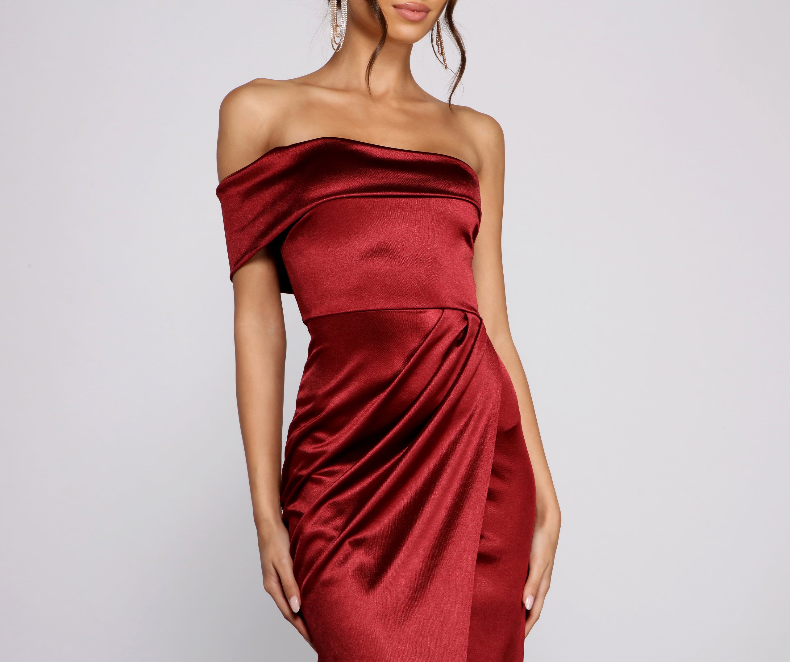 Isla Formal One-Shoulder Satin Dress