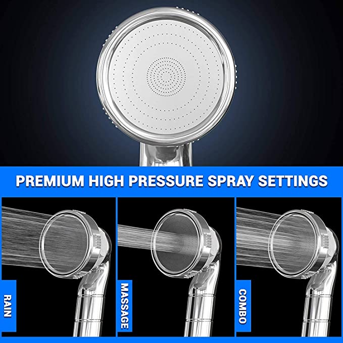 Luxury Filtered Shower Head with Handheld Hose - Hard Water Softener High Pressure & Water Saving Showerhead Filter - Removes Chlorine & Flouride For Dry Skin & Hair - SPA Showerhead Filter