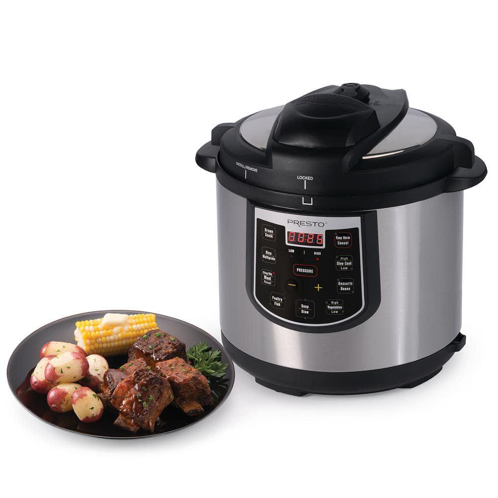 Presto 6 Qt Black Stainless Steel Electric Pressure Cooker with BuiltIn Timer