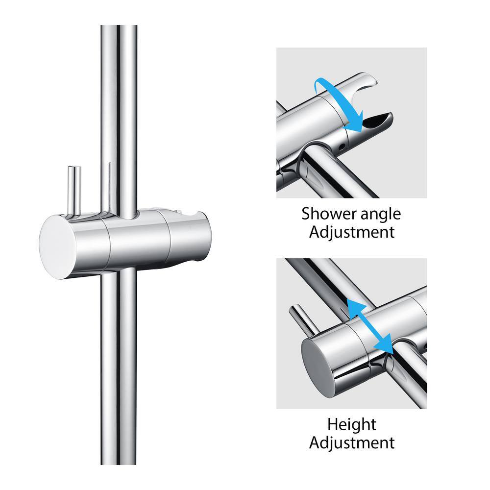 LUXIER 30 in. Adjustable Slide Bar for Handheld Showerheads in Chrome SB01-30-C