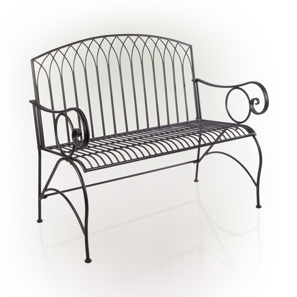 Alpine Corporation Indoor/Outdoor 2 Person Metal Garden Bench