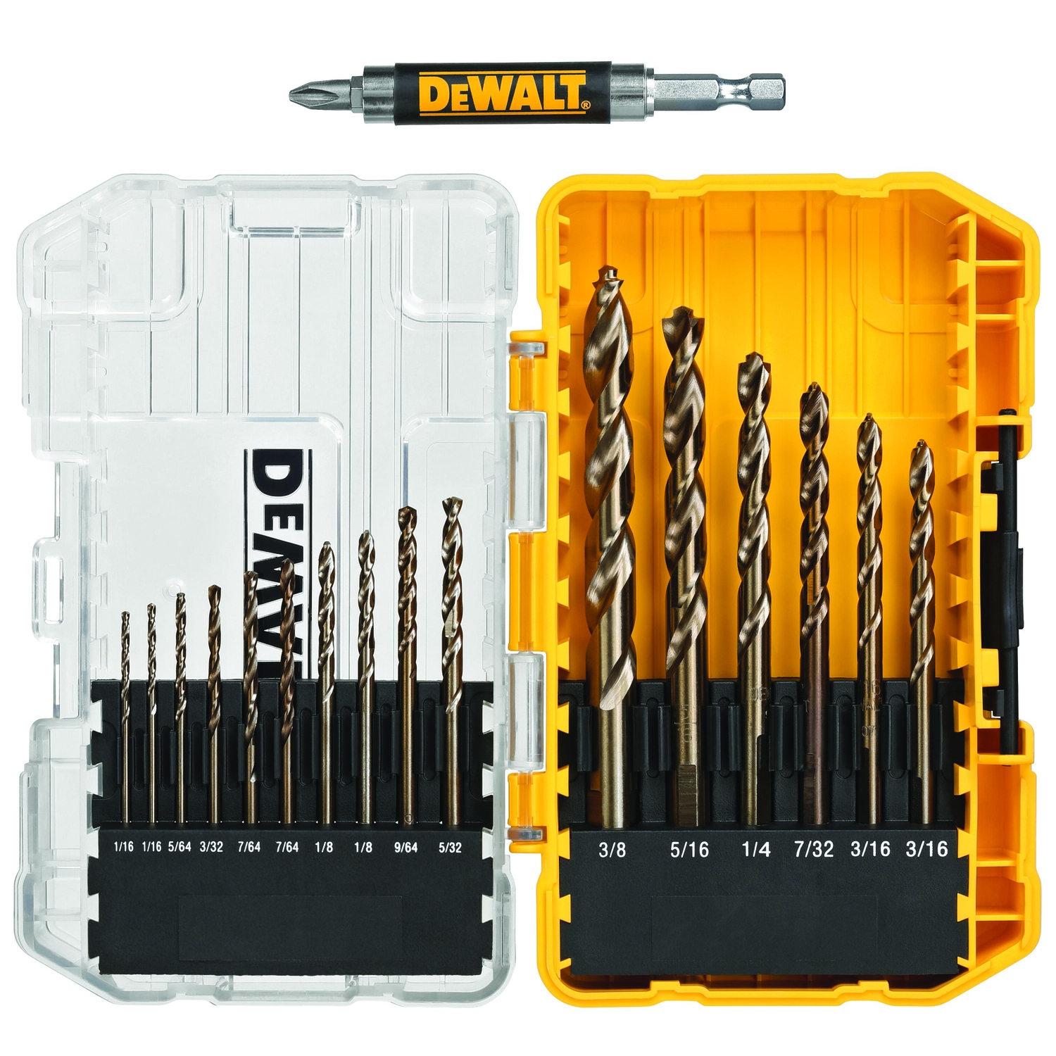 DW Pilot Point Ferrous Oxide Drill Bit Set 18 pc