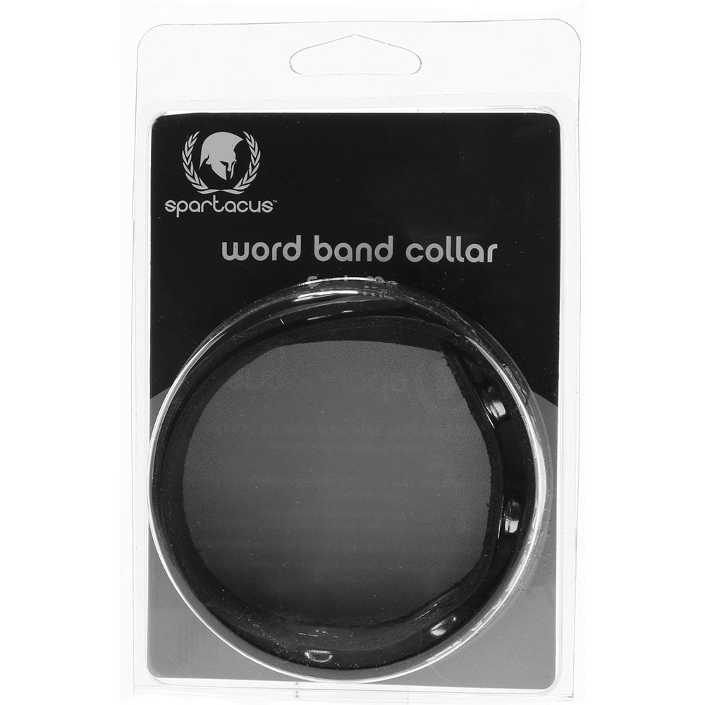 Bad Kitty Leather Word Band Collar