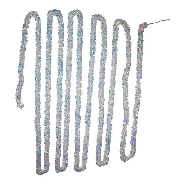 Kurt Adler 32 8 foot Battery operated Iridescent Tinsel Garland With 100 Multi colored Lights