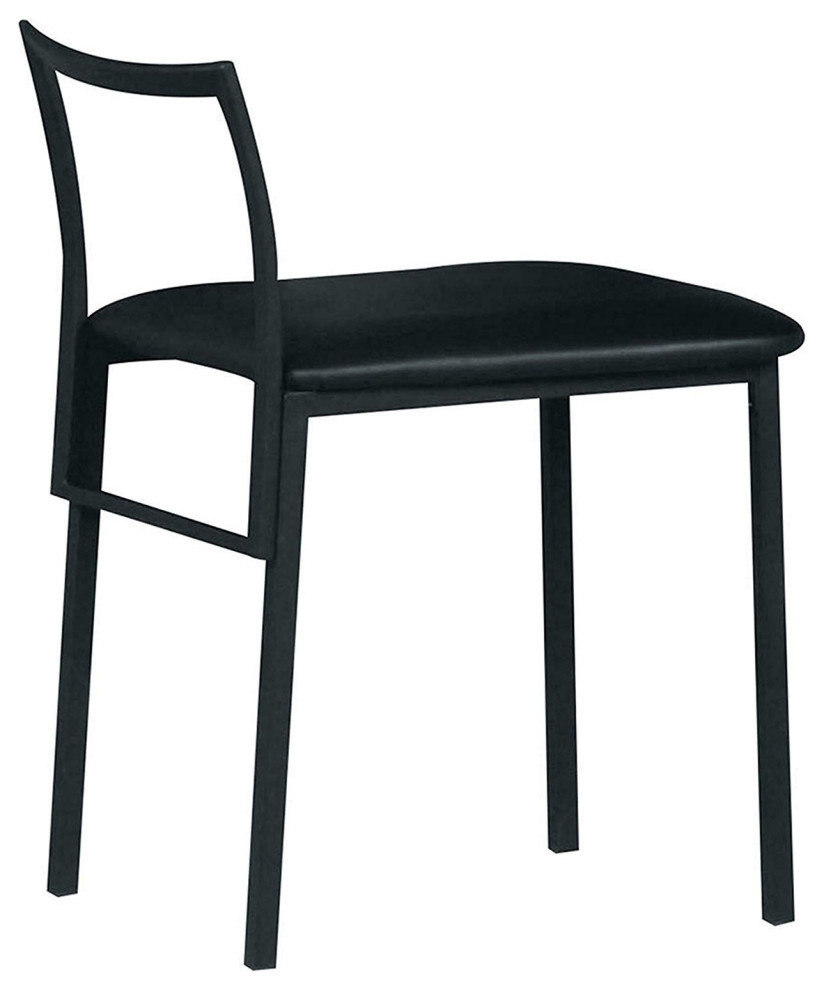 17 quotBlack Faux Leather Side Chair   Industrial   Dining Chairs   by HomeRoots  Houzz