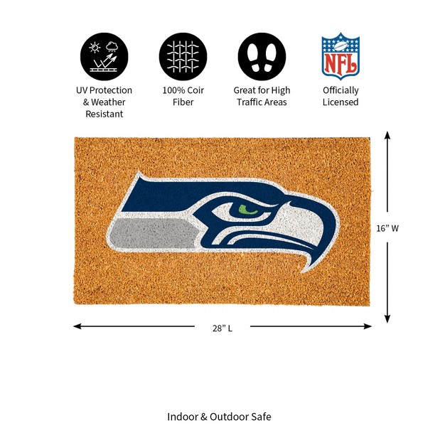 Evergreennflseattle Seahawks Logo Natural Coir 28 X 16 Inches Indoor Outdoor Doormat