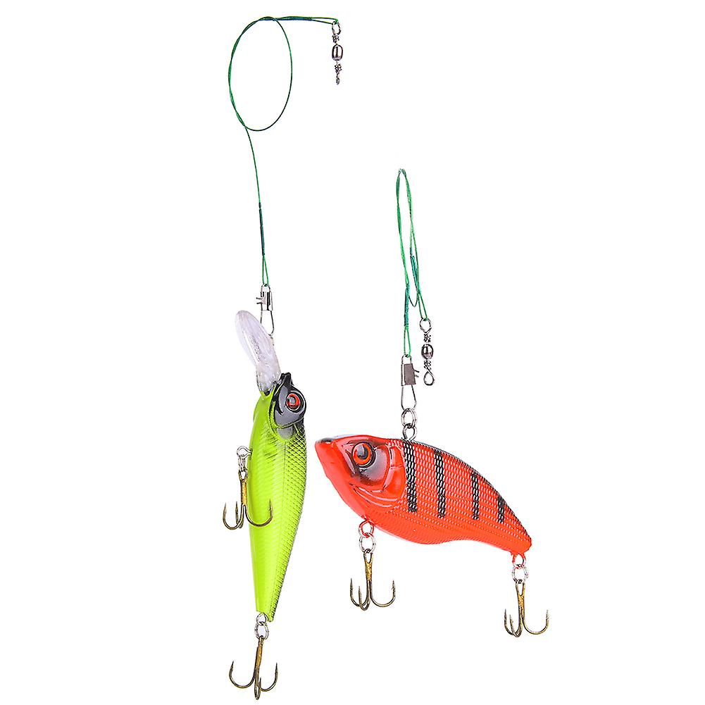 2pcs Hard Bait Fish Lure With Treble Hook Fishing Tackle Lifelike Swimming Posture