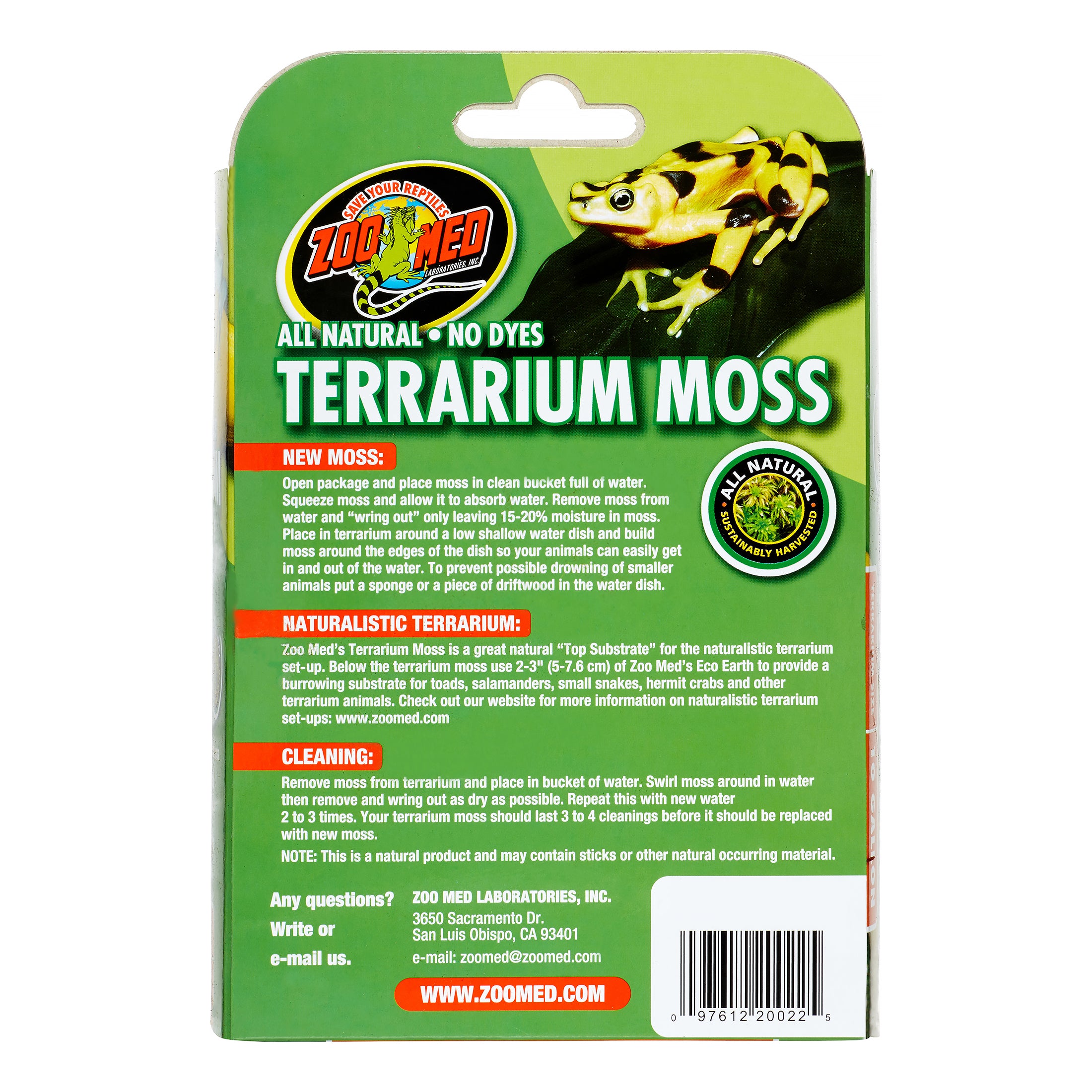 Zoo Med Natural Terrarium Moss Substrate， Medium