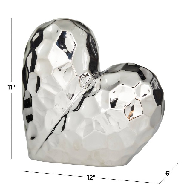 11 x27 x27 X 12 x27 x27 Porcelain Heart Sculpture Silver Olivia amp May