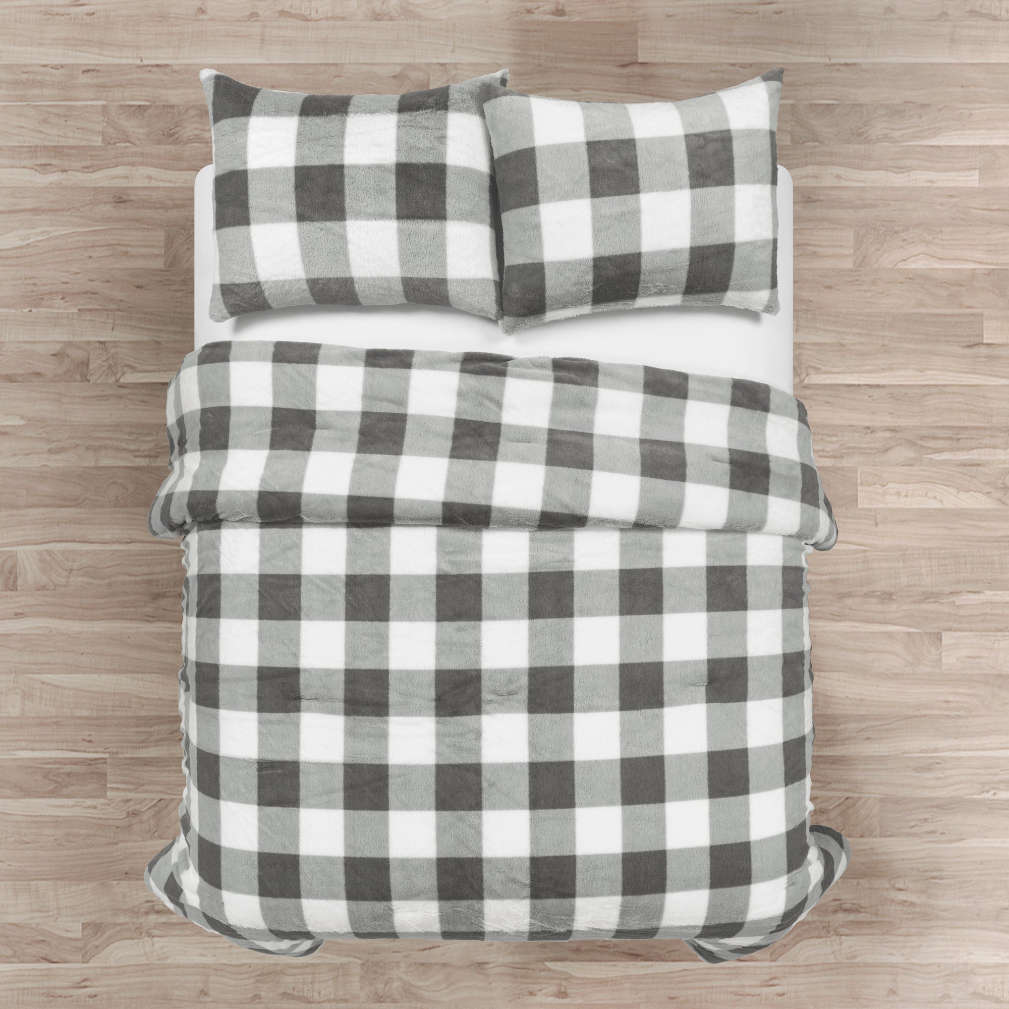 Plaid Ultra Soft Faux Fur All Season Comforter Set