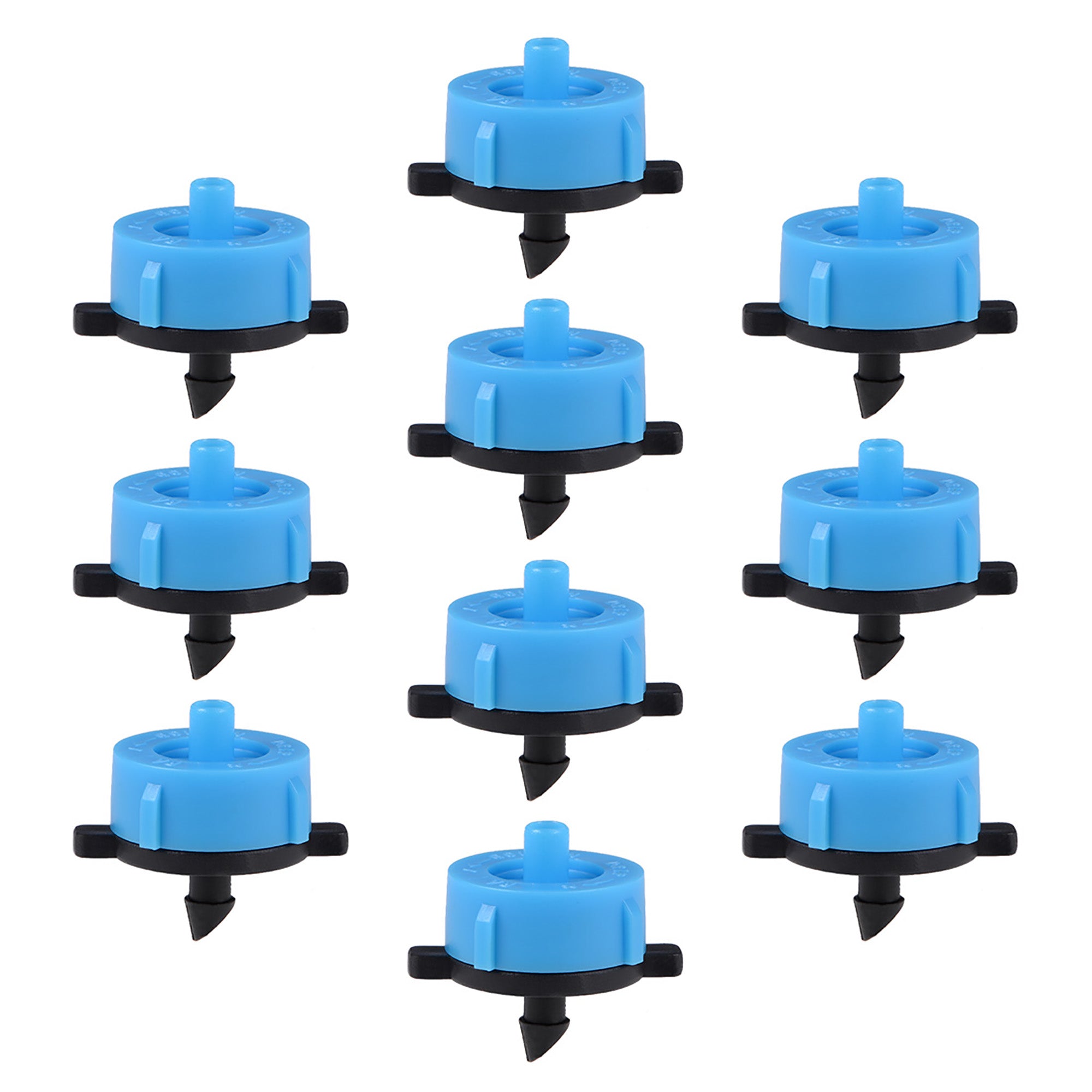 Pressure Compensating Dripper 4GPH 16L/H Emitter for Garden Lawn Drip Irrigation with Barbed Hose Connector Blue 30pcs