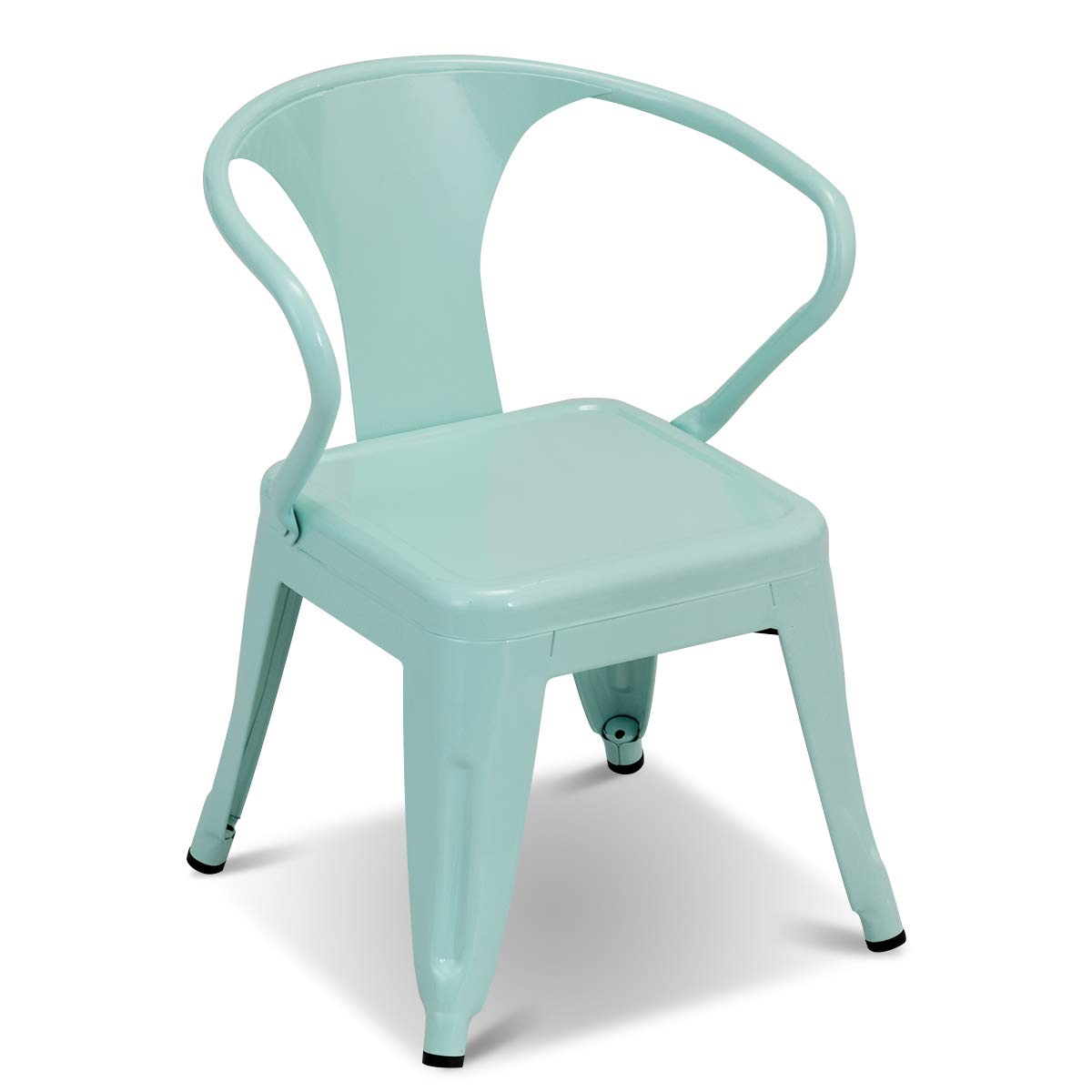 Costzon Set of 2 Kids Steel Chair w/Backrest Industrial Activity Chair (Mint Green, 2 Chairs)