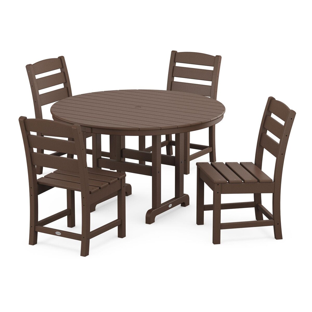 POLYWOOD Lakeside 5-Piece Round Side Chair Dining Set