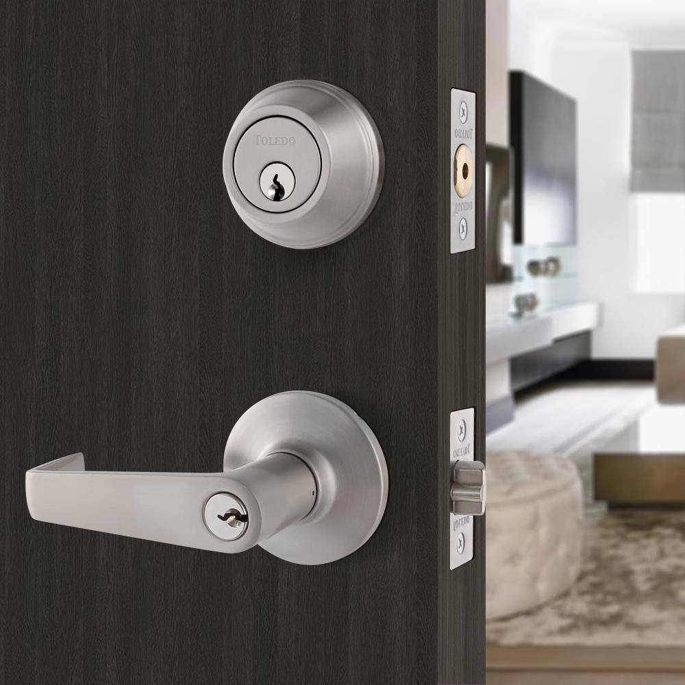 TOLEDO Double Cylinder Satin Nickel Keyed Entry Combination Set CV1501SEUS15