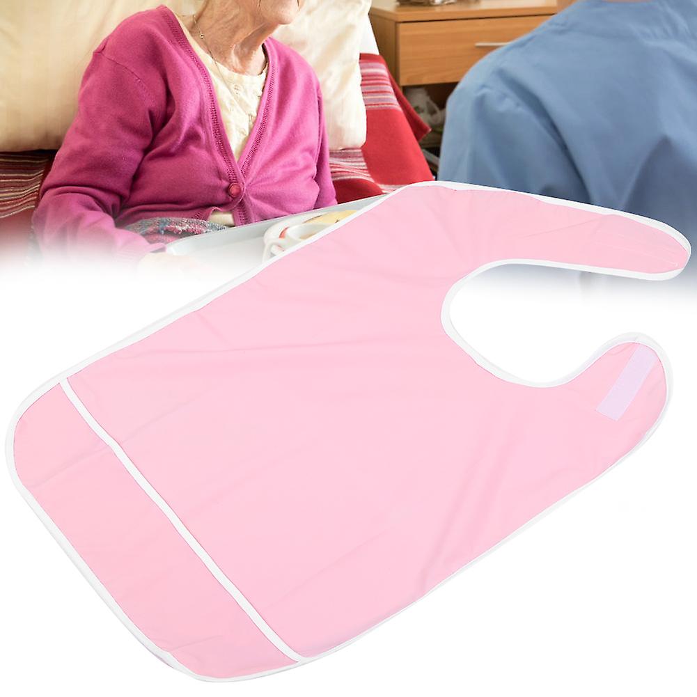 Adult Elderly Anti Oil Reusable Waterproof Bib Apron Eating Bib Dining Aid Protector(orange Pink 45x65cm )