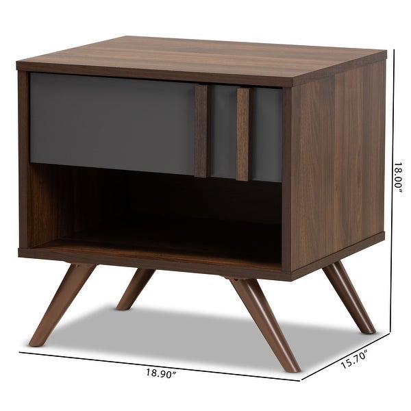 Naoki Modern and Contemporary 1-Drawer Nightstand - - 31302870