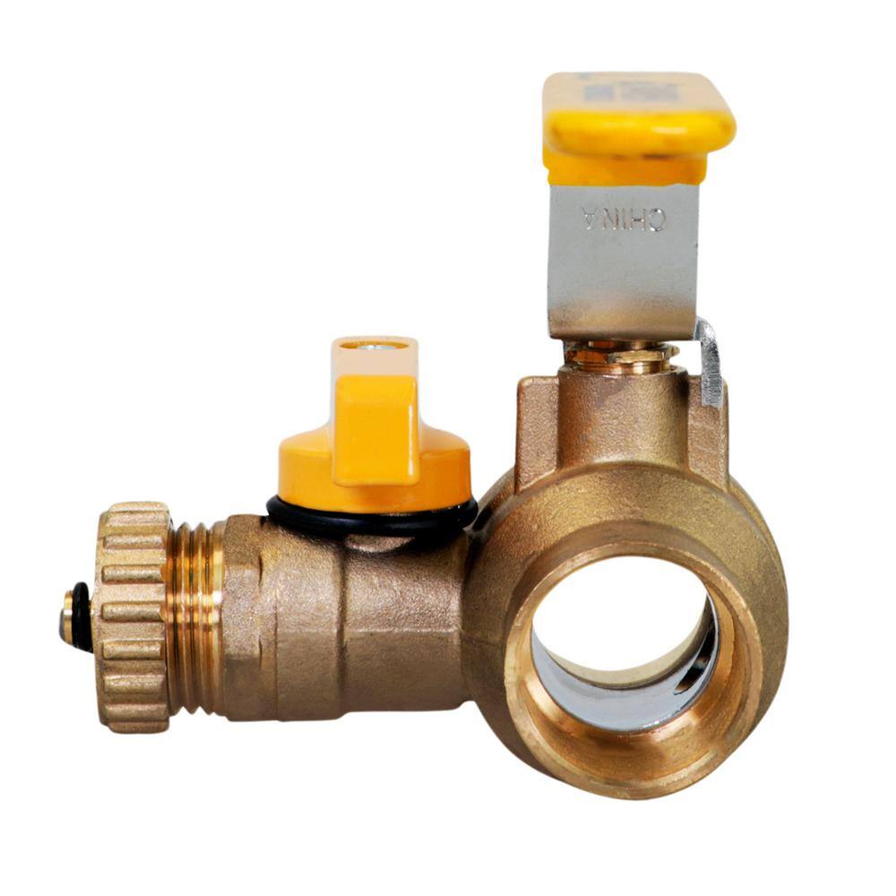 The Plumber's Choice 1-14 in. SWT High Flow Drain Ball Valve 3 Way Adjustable Flow Path Brass D928336