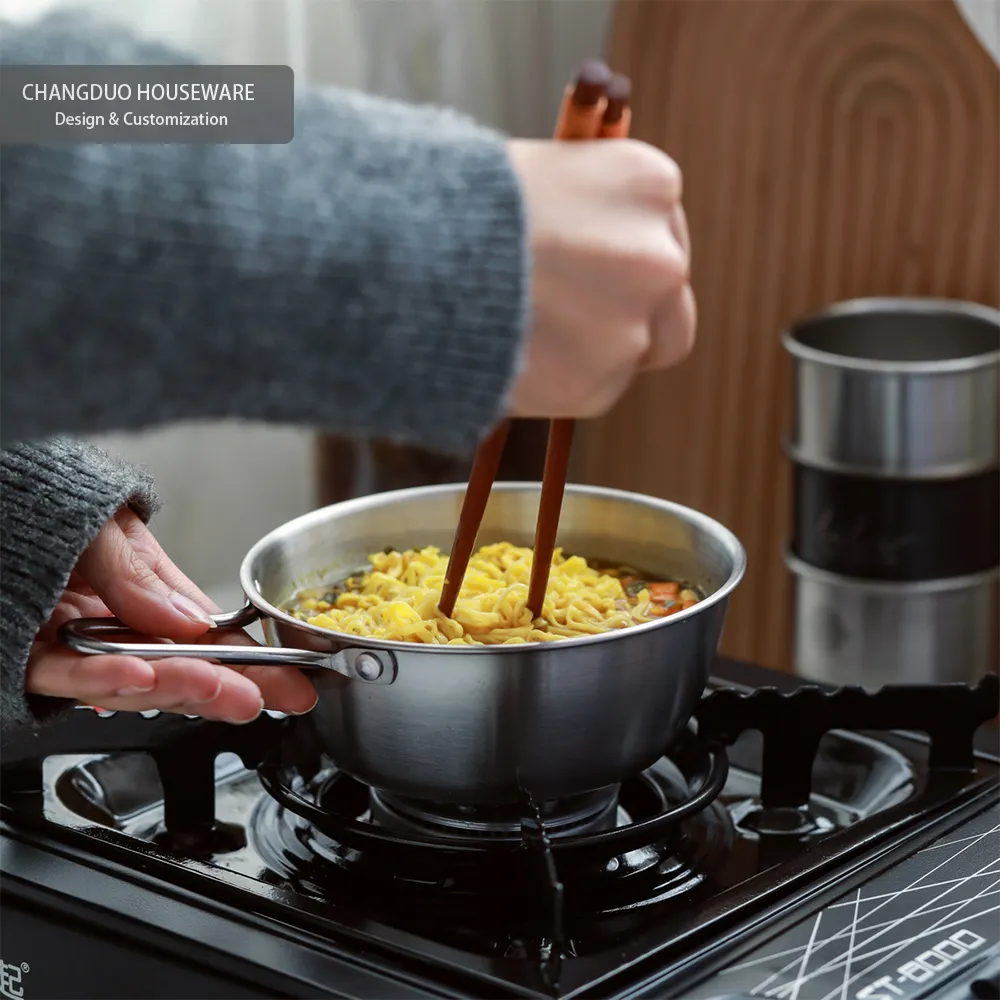 camping hiking outdoor  traveling non slip stainless steel snow bowl kitchen bowl with handle customization available