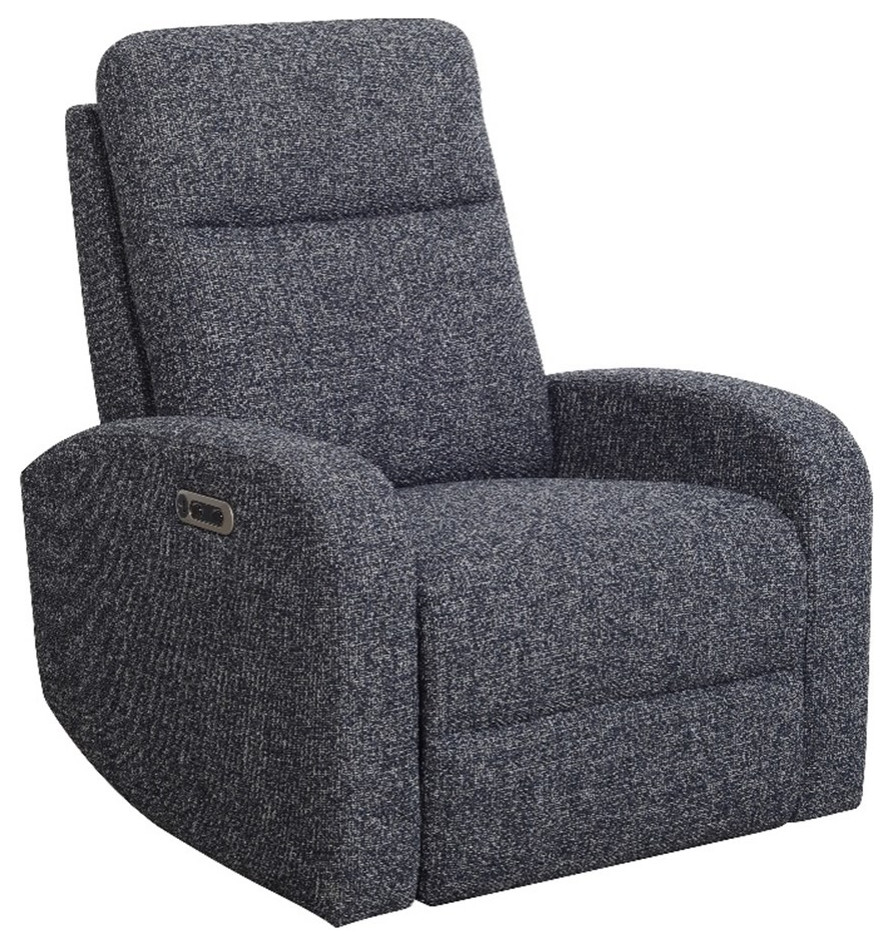 Bowery Hill Contemporary Fabric Recliner with Integrated USB Charger in Blue   Contemporary   Recliner Chairs   by Homesquare  Houzz