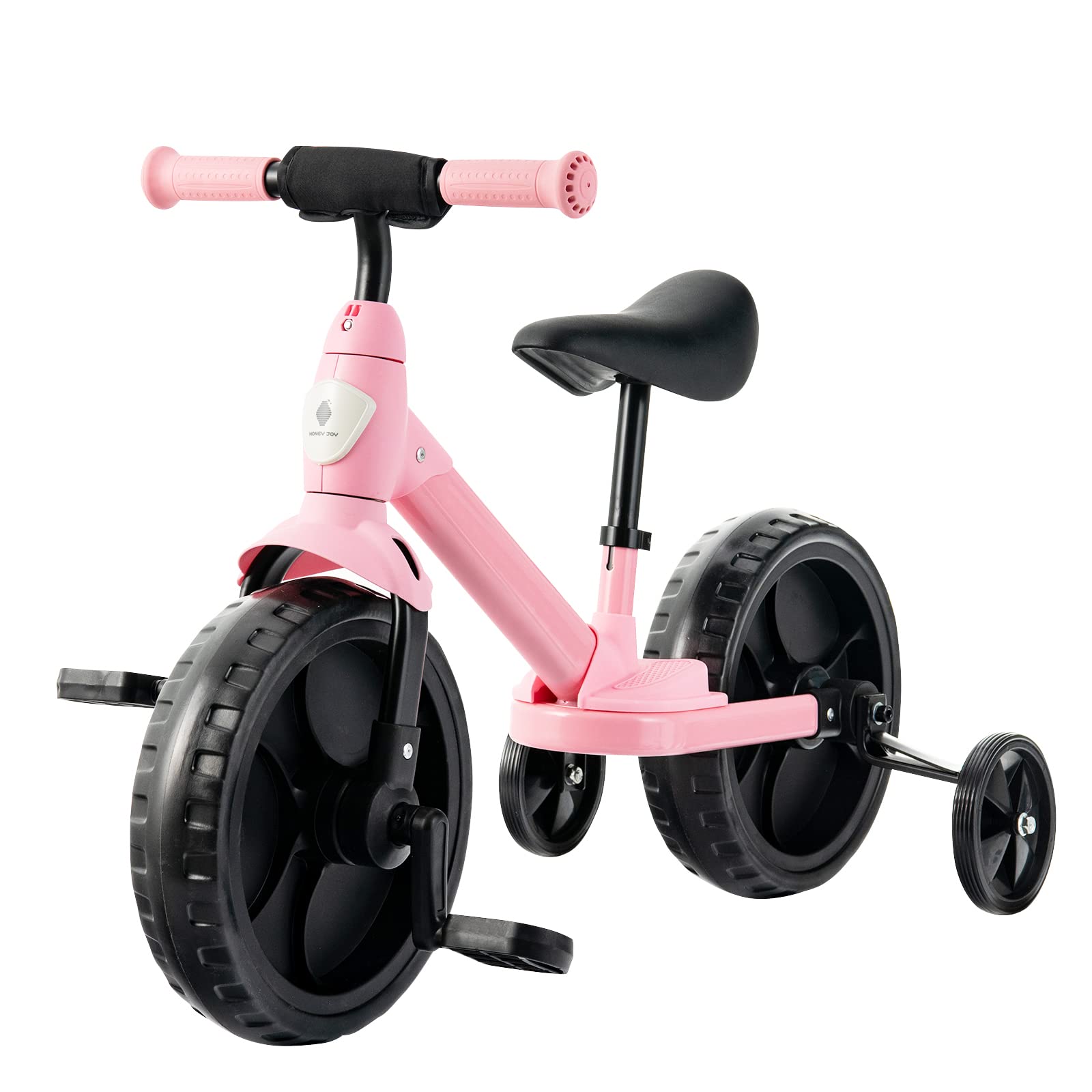 Costzon 4 in 1 Toddler Tricycle, Kids Trike with Detachable Pedals & Training Wheels