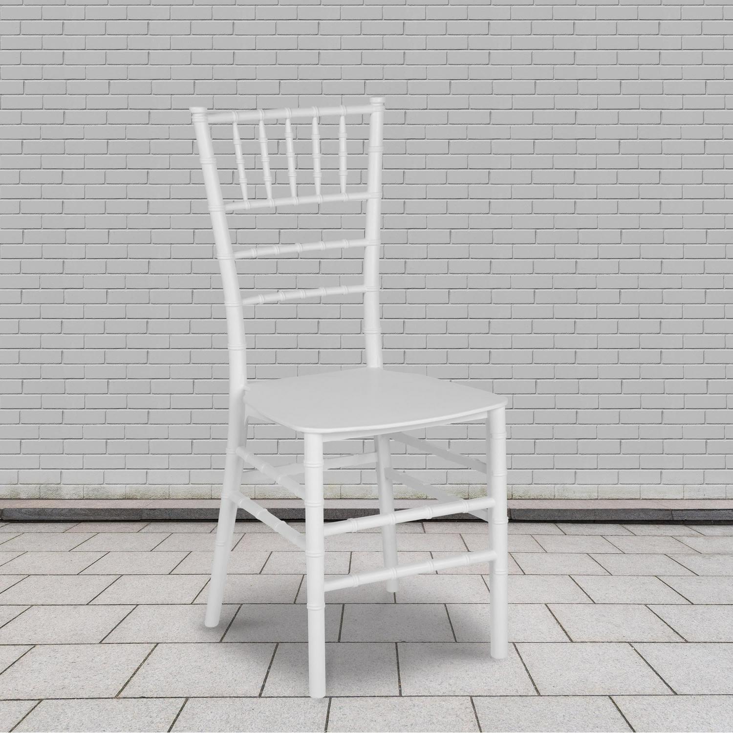 Flash Furniture 2 Pack HERCULES Series White Resin Stacking Chiavari Chair