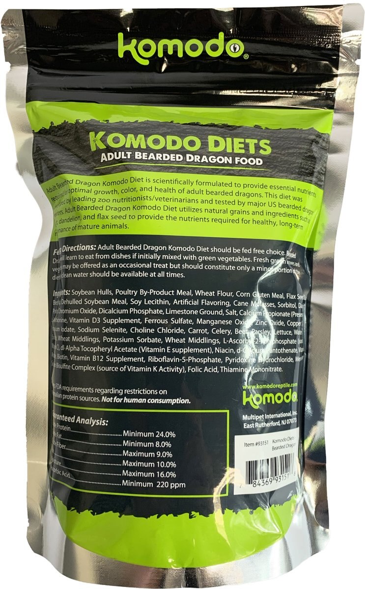 Komodo Diets Adult Bearded Dragon Food， 14-oz bag