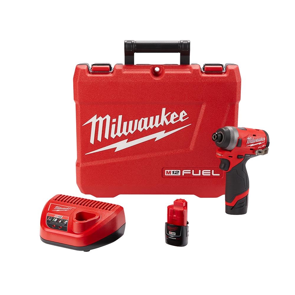 Milwaukee M12 FUEL 1/4 in. Hex Impact Driver Kit 2553-22 from Milwaukee