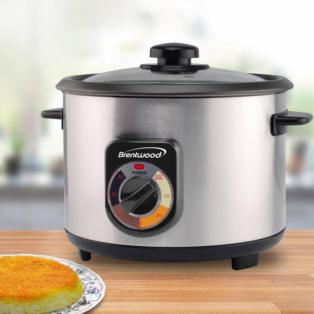 Brentwood 5-Cup Uncooked / 10-Cup Silver Cooked Crunchy Persian Rice Cooker 985116290M