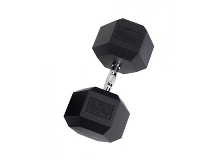 Body-Solid 100 lb Rubber Coated Hex Dumbbell (Each)