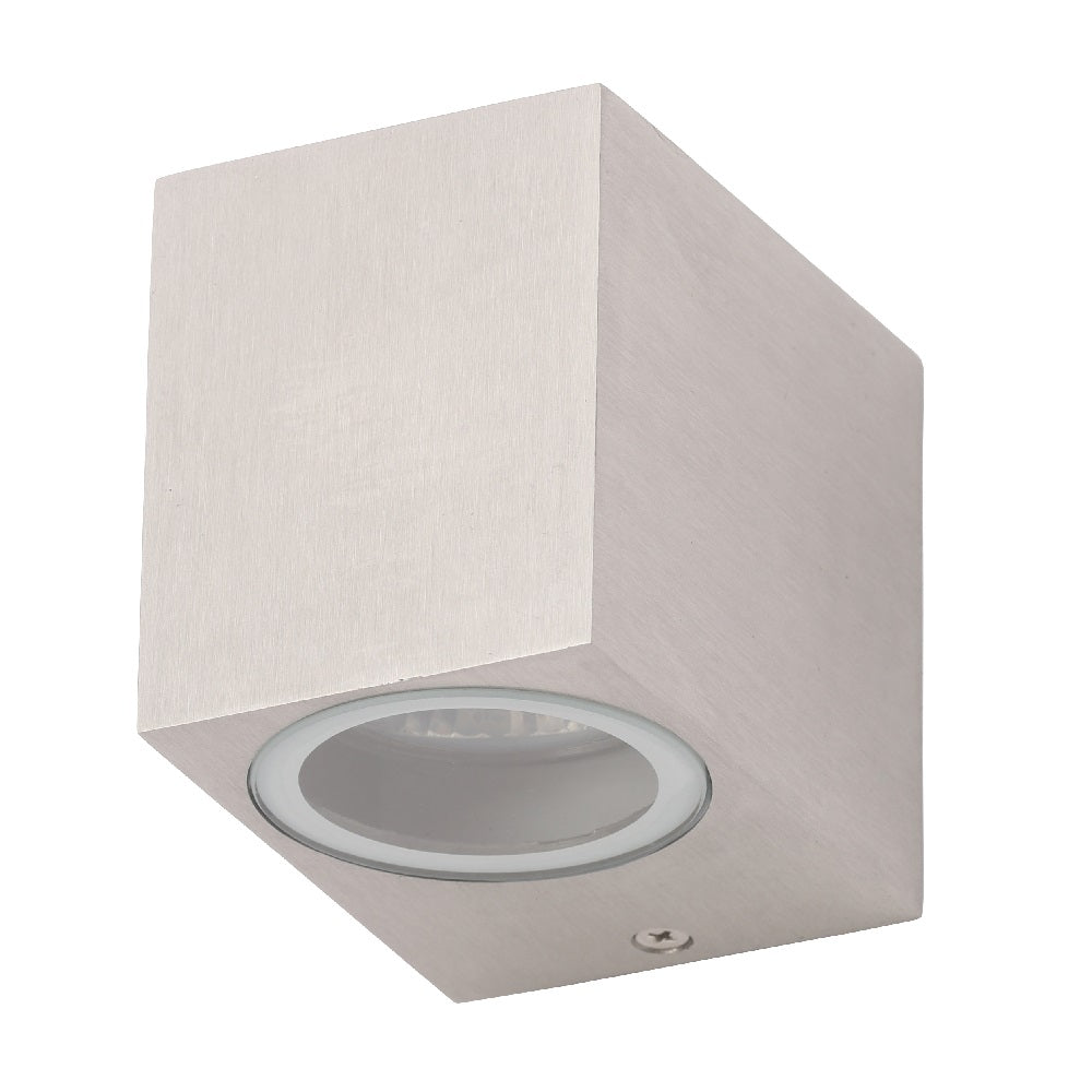 Forum ZN-31758-POLALU Polished Aluminium Outdoor Modern Square Down Wall Light IP44