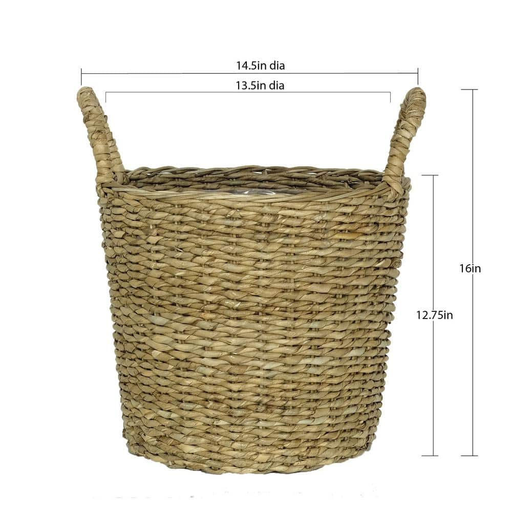 PRIVATE BRAND UNBRANDED 14.5 in. Dia x 16 in. H Straight Sided Twisted Lampakanay Basket BT8906N