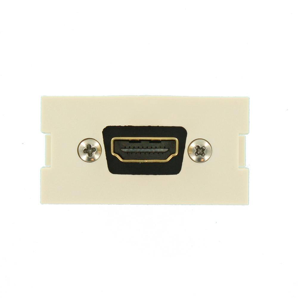 Leviton HDMI Feedthrough Multimedia Outlet System (MOS) Module Light Almond 41290-HDT