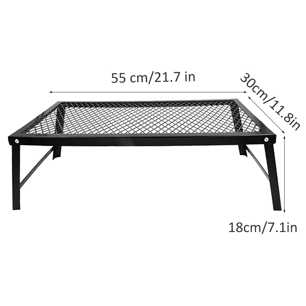 MLMLH Outdoor Folding Mini Table Portable Camping Picnic Integrated Storage Grill Rack Iron，Portable Picnic Table，Outdoor BBQ Table