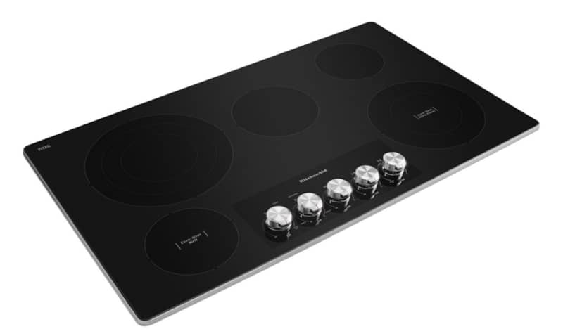 KitchenAid ADA 36 Stainless Steel Electric Cooktop With 5 Elements And Knob Controls