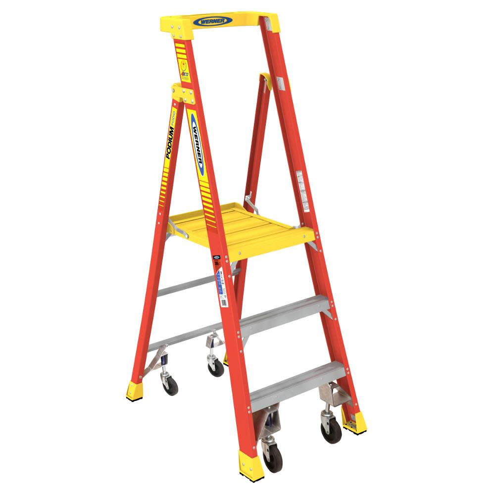 Podium 3-ft Fiberglass 300-lb Type IA Platform Ladder