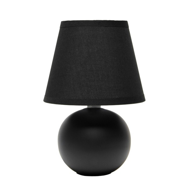 Petite Ceramic Orb Base Bedside Table Desk Lamp With Matching Tapered Drum Fabric Shade Creekwood Home